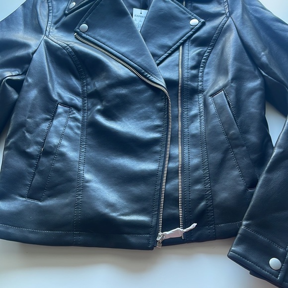 ✨NWT✨ Express Black Leather Jacket - Picture 2 of 8